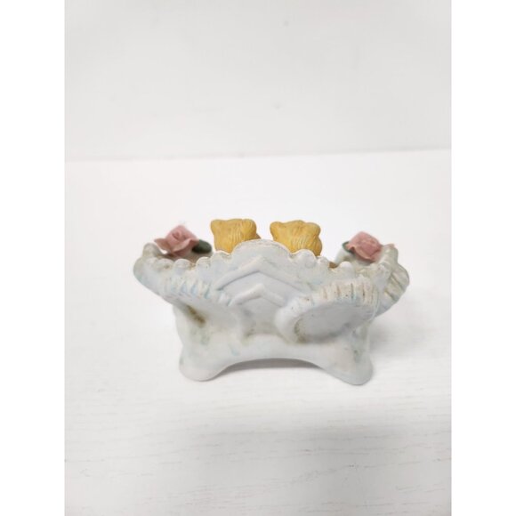 Vintage Bear Couple Sitting On Sofa Collectible Ceramic Figurine Cottagecore - Picture 5 of 12